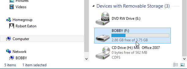 select an external drive on your computer
